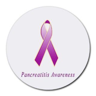 Pancreatitis Awareness Ribbon Round Mouse Pad Office