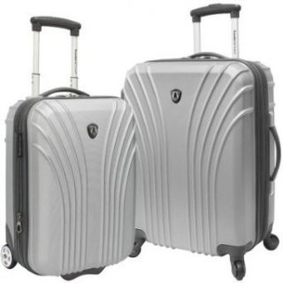 2 Piece Hardsided Expandable Luggage Set Color Silver