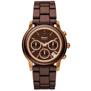 DKNY Womens Brown/ Rose gold Ceramic Watch Today $209.99