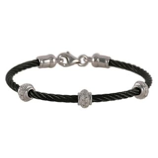Maddy Emerson Couture Black Rhodium over Steel Diamond Cable Bracelet