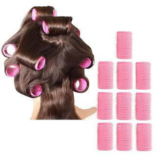 Pink 10 piece Self grip Hair Rollers