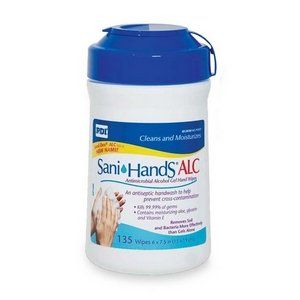 Sani Hands ALC Hand Wipes, Canister/135, Ea.