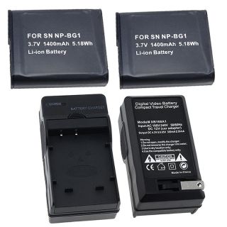 piece Battery and Charger Set for Sony NP BG1/ CyberShot DSC H10