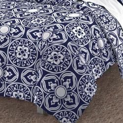 Moroccan Tile 3 piece Full/ Queen size Mini Comforter Set