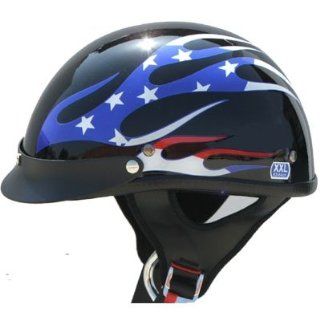 Half Helmet FiberGlass Beanie flag 139 black