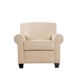 Portfolio Mira Sand Stripe Transitional Arm Chair and Ottoman