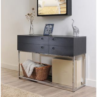 Marque Functional Black Finish Console Table