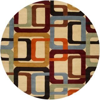 Contemporary, Beige Oval, Square, & Round Area Rugs from