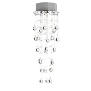 Floating Bubble Crystal and Chrome Flush Mount Chandelier