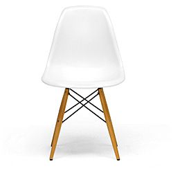 Wood Leg White Accent Chairs (Set of 2)