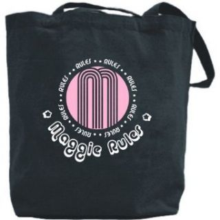 Canvas Tote Bag Black  Maggie Rules  Name Clothing