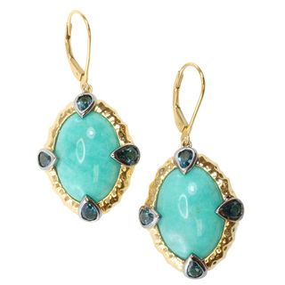 Michael Valitutti Two tone ite and London Blue Topaz Earrings