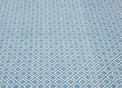 Handmade Flatweave Moroccan Trellis Blue Cotton Rug (8 x 10