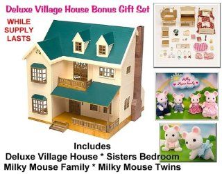 Calico Critters Deluxe Village House with Bonus Gift Set