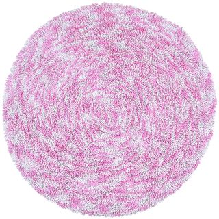 Pink Shagadelic Chenille Twist Swirl Rug (5 Round)