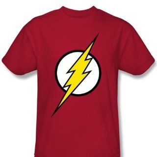 Justice League Superheroes T shirt   Flash Logo Adult Red Tee