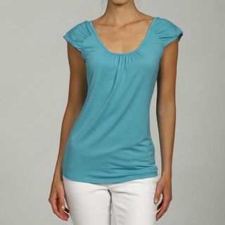 Lou Lou Womens Ruched V neck Top