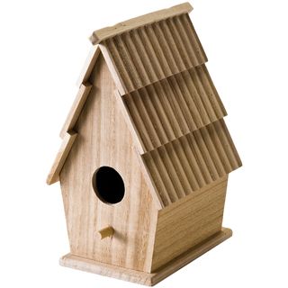 Wood Bird House W/Shingle Roof 5X8 3/4X5 
