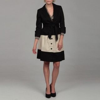 Nine West Womens Black/ Beige Button front Skirt Suit
