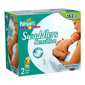 Swaddlers Sensitive Diapers, Size 2 (12 18 Lbs), 152 Diapers Baby