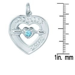 Sterling Silver March Birthstone Created Topaz Heart Necklace