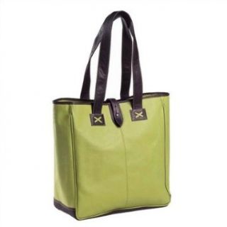 Colored Vachetta Oversized Tote in Green/Café Clothing