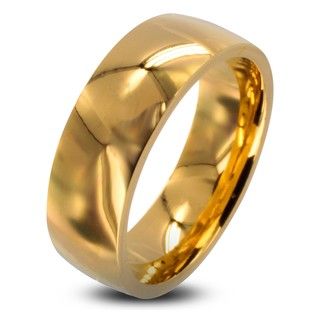 Stainless Steel Mens Goldplated Wedding Band (8mm)