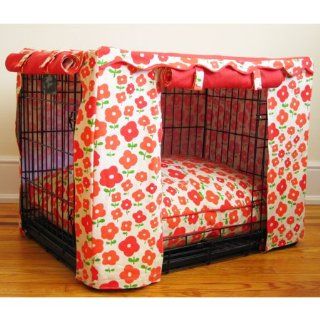 Coral Daisy Dog Crate Cover   Large