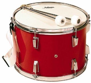 Adam Red Tenor Marching Band Drum w/ Beaters & Straps