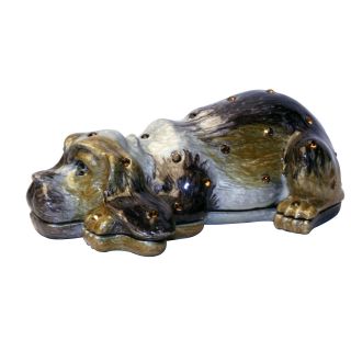Cristiani Collezione Black Sleepy Dog Trinket Box Today $19.99