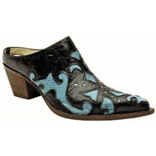 Corral Boots Black Turquoise Lizard Overlay