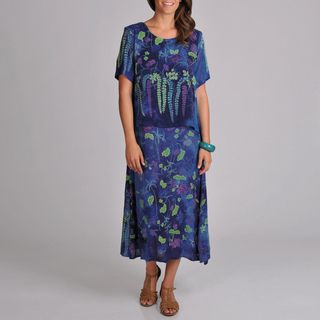 La Cera Womens Print Short sleeve Floral print Popover Dress