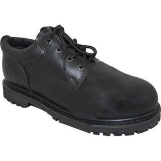 Mens American Rugged Wear Leather Steel Toe Oxford Black Leather