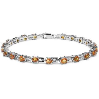 Malaika Sterling Silver Orange Sapphire Link Bracelet MSRP $139.99