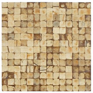 SomerTile Natural Coco Concave 16.5x16.5 in Wall Tile (Pack of 6