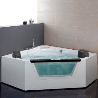Ariel AM156JDTSZ White Platinum Platinum Whirlpool Bath Tub 59 x 59