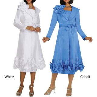 Divine Apparel Womens Floral Applique Jacket/ Dress Suit