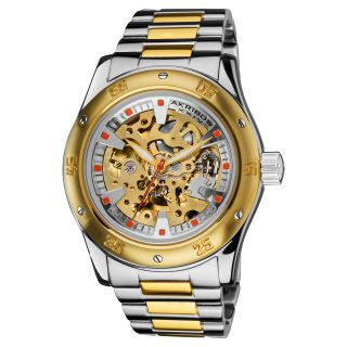 Akribos XXIV Mens Skeleton Automatic Bracelet Watch MSRP $745.00