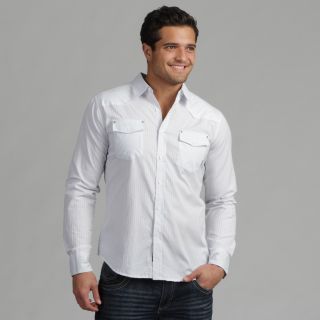 191 Unlimited White Stripe Mens Woven Shirt Today $24.99 Sale $22.49