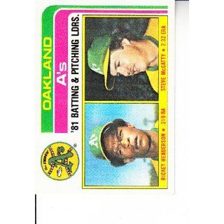 1982 Topps #156 As TL/Rickey Henderson Baseball
