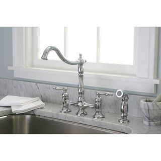 DeNovo Premier Bridge Style Chrome Kitchen Faucet with Spray