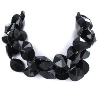 Silvertone Faceted Bead Double Strand Necklace
