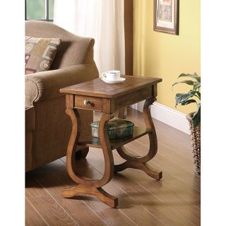 Brown Hardwood Chair Side End Table with Drawer Today $111.99 4.6 (16