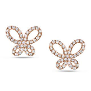 Miadora 10k Pink Gold 1/4ct TDW Diamond Earrings (H I, I2 I3)