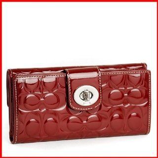 EMBOSSED PATENT LEATHER WALLET 43583 SVCM CRIMSON RED SLIM Shoes