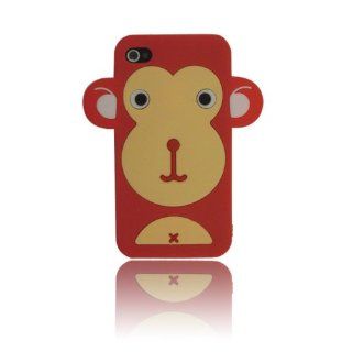Red Cute Monkey Animal Silicone Case for Iphone 4 & 4S