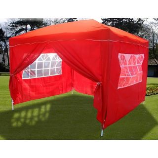 DeNovo Red 10x10 EZ Pop Set Up Canopy Tent Gazebo