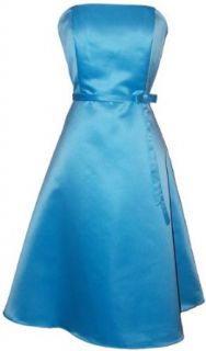 50s Strapless Satin Formal Bridesmaid Prom Dress Holiday