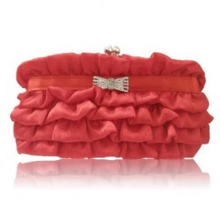 169 red Satin Evening Prom Wedding Handbag bag purse
