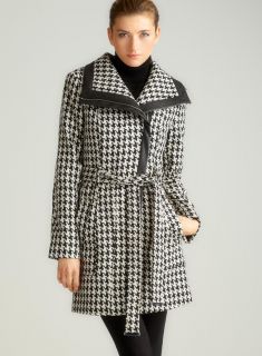 Calvin Klein Houndstooth Belted Coat